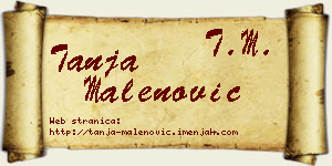 Tanja Malenović vizit kartica